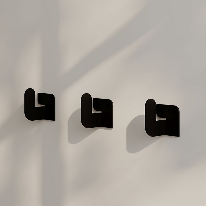Wallity Luxa Metal Hanger Negro Set de 3